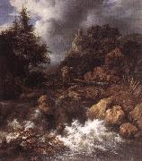 RUISDAEL, Jacob Isaackszon van, Waterfall in a Mountainous Northern Landscape af